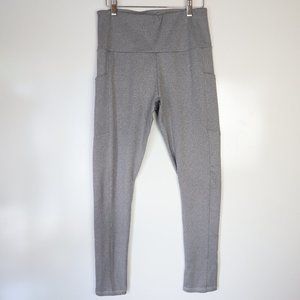 Gray Athletic Leggings Rouche Back